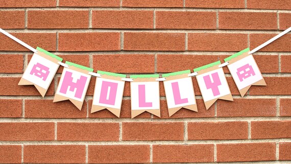 Minecraft Birthday Banner Birthday Decor Lego Party Decor Etsy