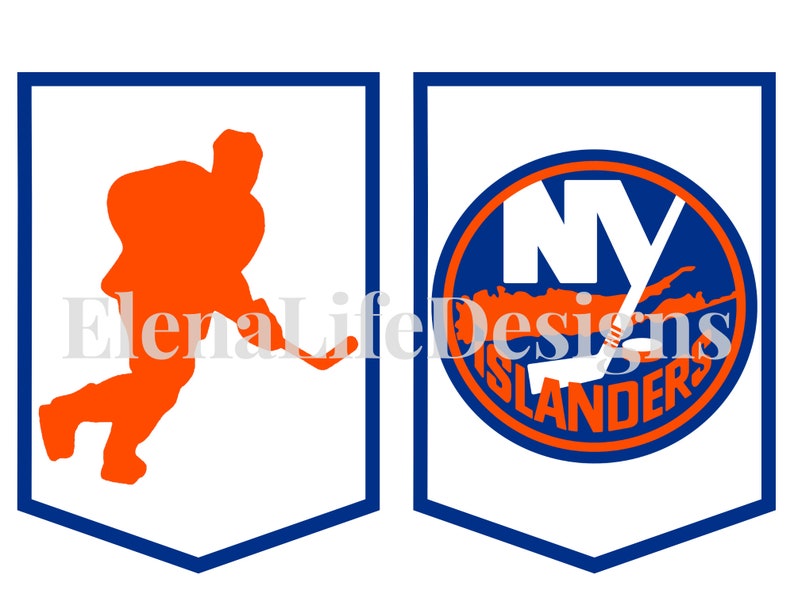 Digital Printable Birthday Banner Digital Happy Birthday Banner Instant Download New York Islanders Hockey Digital Banner