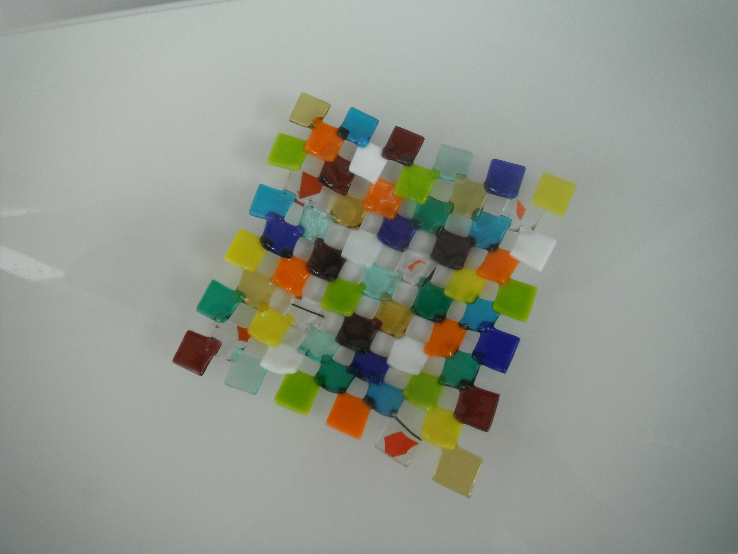 Square Trinket Dish Fused Glass Etsy