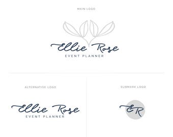 Photography logo design, Blog logo kit, Signature logo, Blogging logo, Mini branding kit, Website logo design, Handwritten font, Leaf mbp11