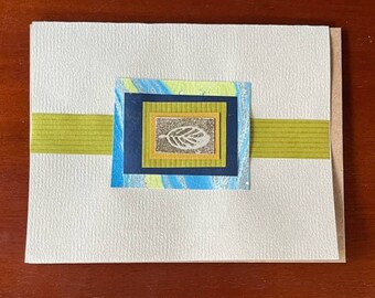 Handmade Cards with Embossed Leaf on layered papers - set of six