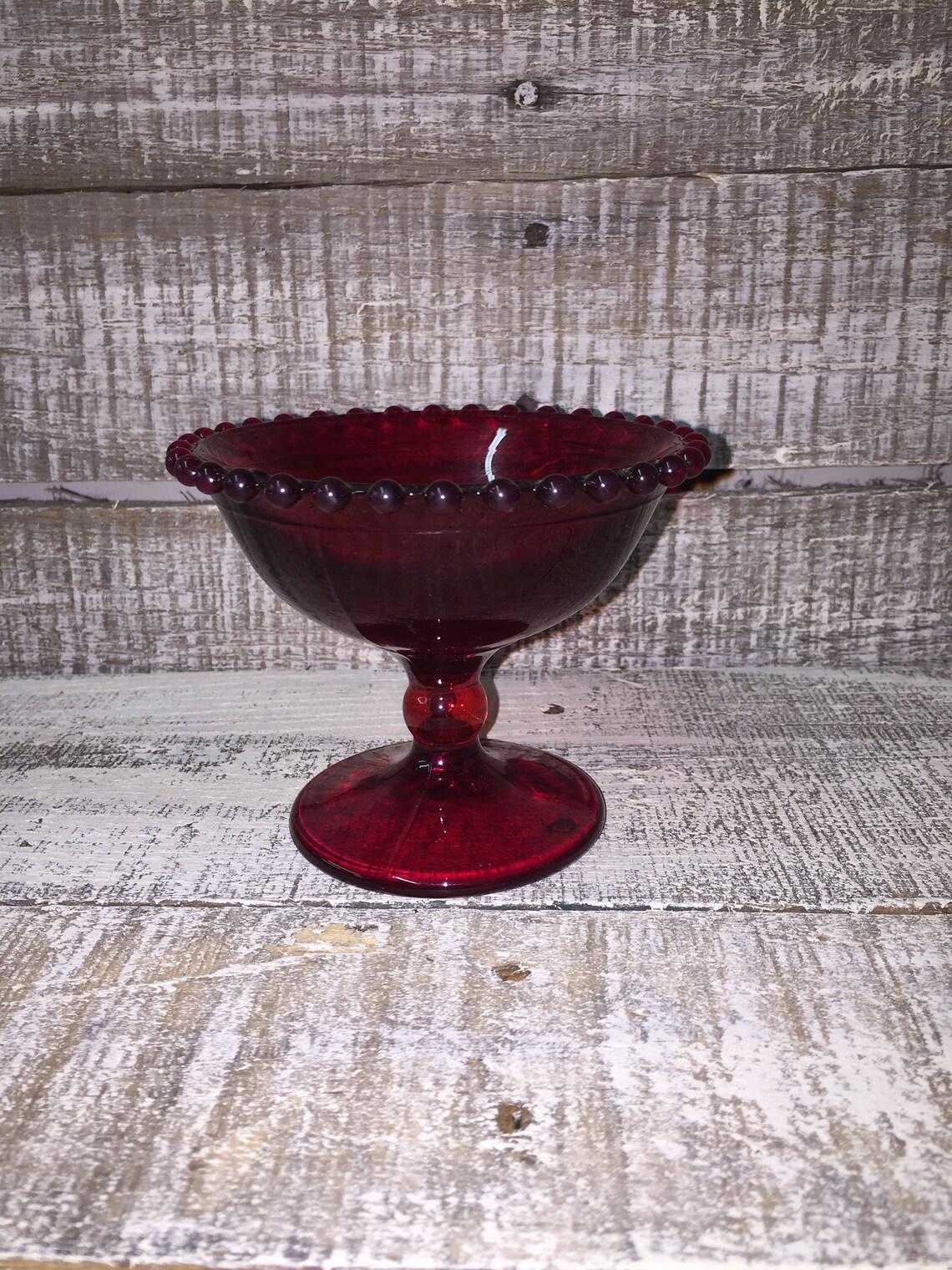 Vintage Stemmed Dish Vintage Stemmed Candy Dish Deep Red Etsy