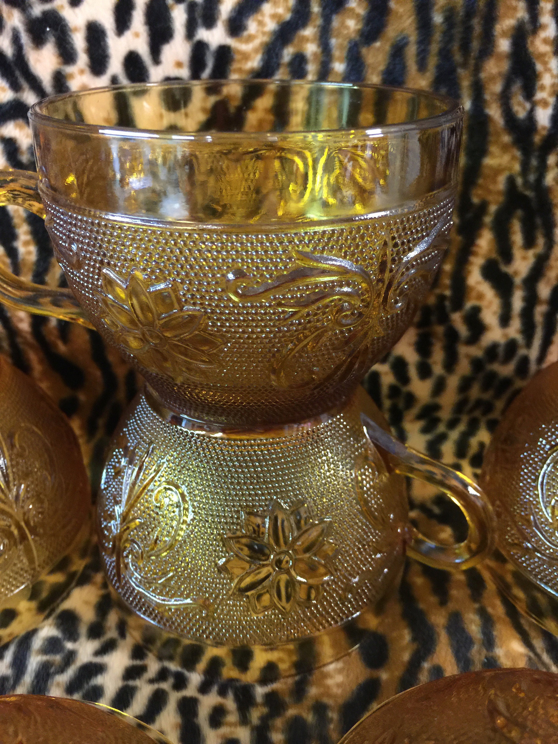 Vintage Tiara Cups Amber Gold Cups Amber Gold Tea Cups Etsy