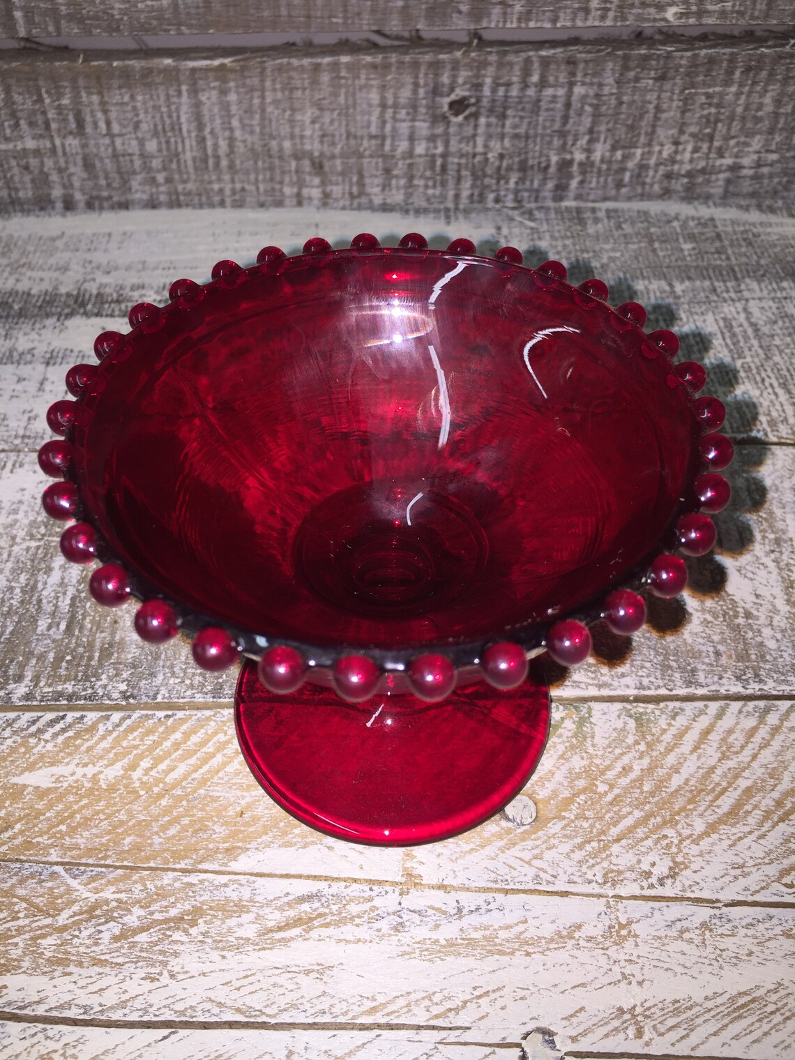 Vintage Stemmed Dish Vintage Stemmed Candy Dish Deep Red Etsy