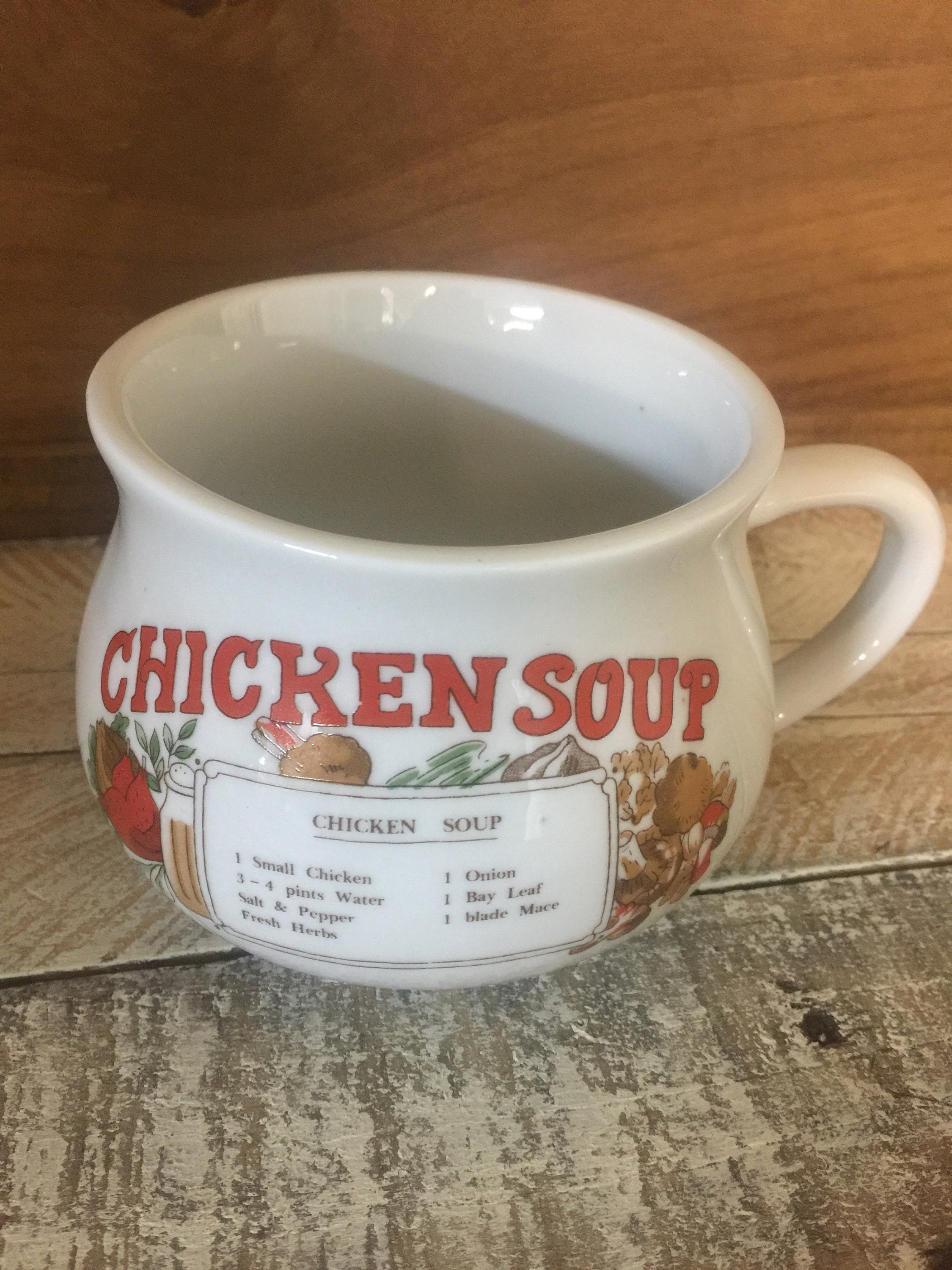 Vintage Soup Mug Chicken Soup Mug Chicken Soup Recipe Mug Etsy