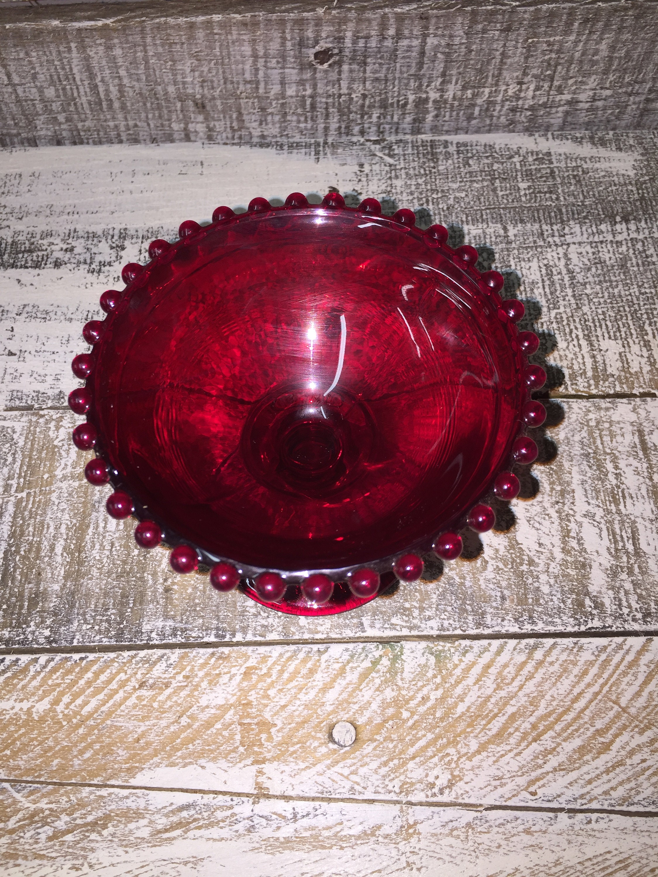 Vintage Stemmed Dish Vintage Stemmed Candy Dish Deep Red Etsy