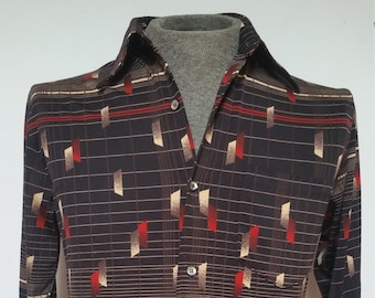 Vintage 1970s Retro Disco Slim Fit Shirt