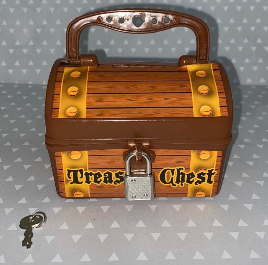 New Treasure Chest Bank Box With Lock & Keys Etsy