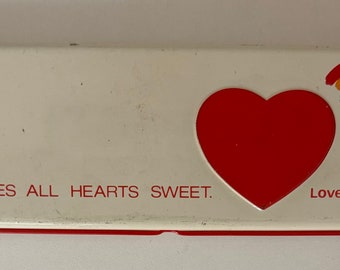 Vintage Kokuyo “Love Makes All Hearts Sweet” Pencil Case From Japan