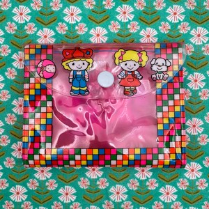 Vintage Showa Retro Miyuki & Makoto Bi-Fold Vinyl Pouch From Japan