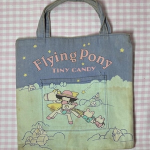 Vintage Victoria Fancy Gakken “Tiny Candy” Flying Pony Fabric Tote Bag