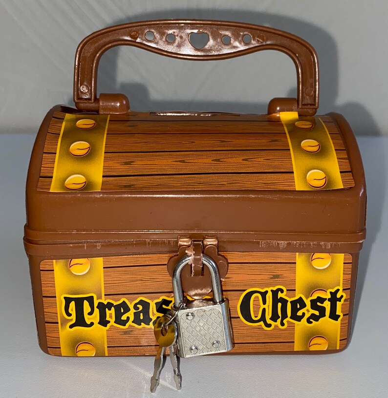 New Treasure Chest Bank Box With Lock & Key Etsy
