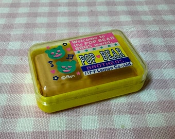 Vintage Lemon Co. Cased Pop Bear Eraser From Japan