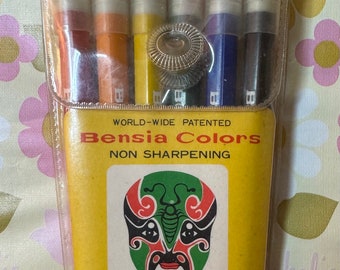 Vintage Bensia Non-Sharpening Colored Pencils From Japan