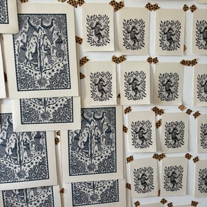 Beltane - Original Lino print - Black ink - Limited edition printed of 280gsm Somerset paper image 6