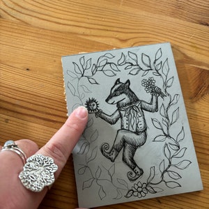 Beltane - Original Lino print - Black ink - Limited edition printed of 280gsm Somerset paper image 9