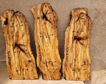 20 × 8 x 1/4 -- DIY Olive Wood -- Thin Cut -- (lot 1623) 3-piece