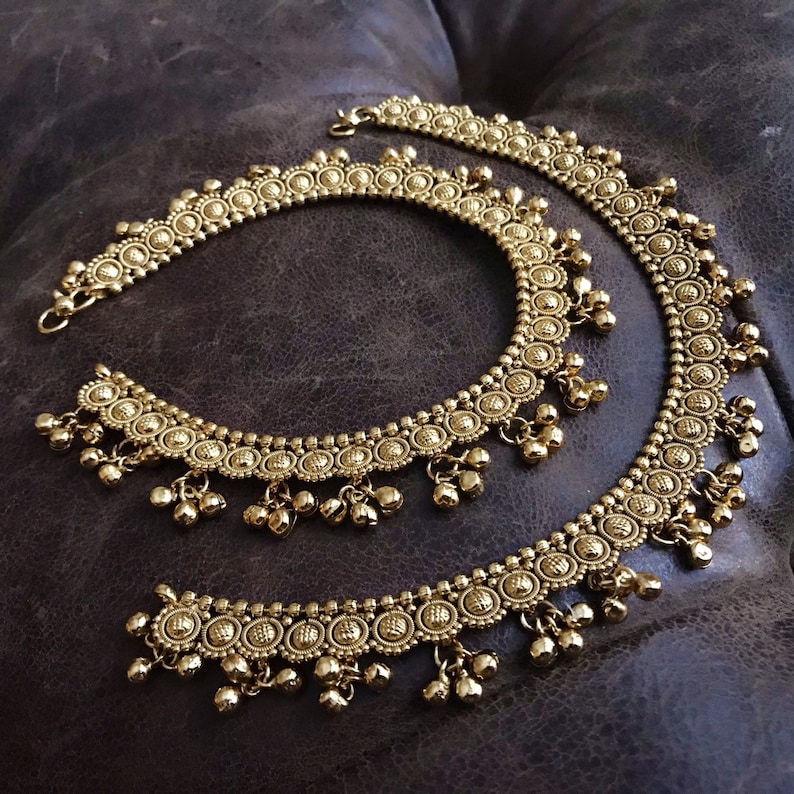 Gold Plated Bridal Anklet Gold Plated Anklets Payal Etsy