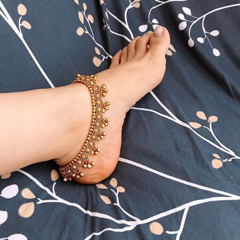 Gold Plated Bridal Anklet Gold Plated Anklets Payal Etsy