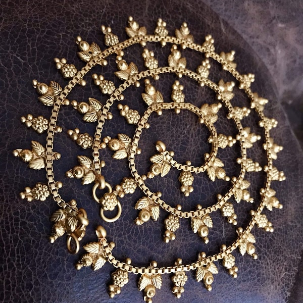 Antique Gold Plated Payal | Gold Plated Anklets | Bridal Anklets