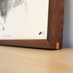 Handmade Solid Walnut Picture Frame, plus Acrylic Glass, Pre-Installed Hardware, Tabs, and Backing