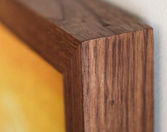 Handmade Solid Walnut Picture Frame, plus Acrylic Glass, Pre-Installed Hardware, Tabs, and Backing