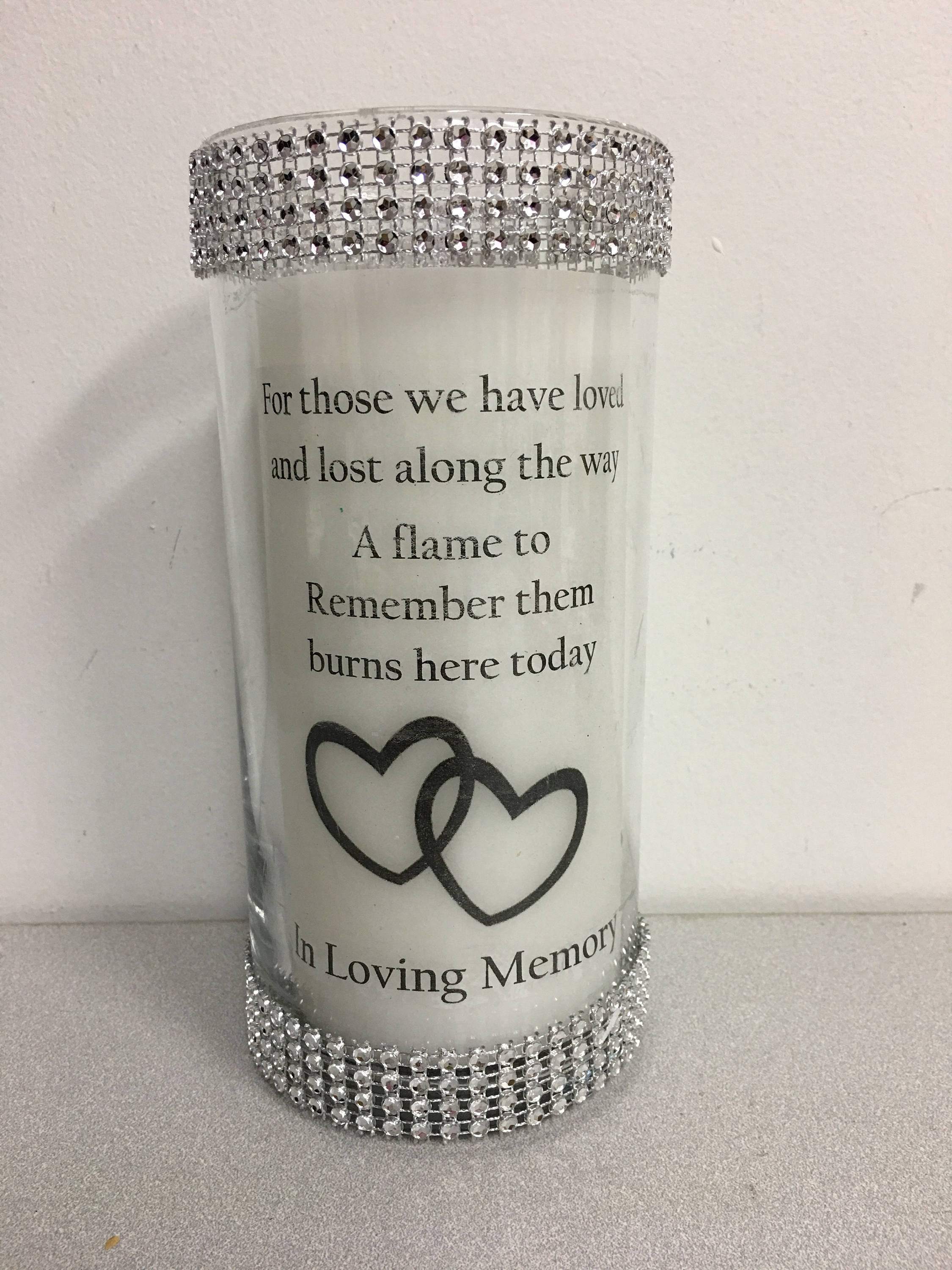 Wedding Day Remembrance Memorial Pillar Candle in Glass Sleeve Etsy