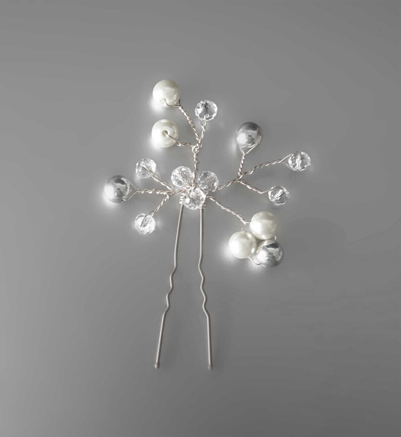 Pearlcrystal Wedding Hair Pins Bridal hair accessoriesBridal hair pins Wedding hair piecesbridal hair accessories