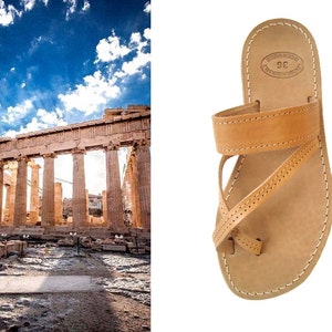 Mens sandals, Greek sandals, Leather sandals, Greek leather sandals, Brown leather sandals, Natural sandals, Zeus
