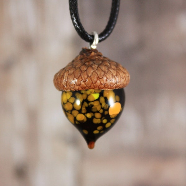 Acorn Necklace, Glass Acorn Pendant, Acorn Pendant, Handmade Acorn, Acorn, Acorn Jewelry, Fall Necklace, Fall Jewelry