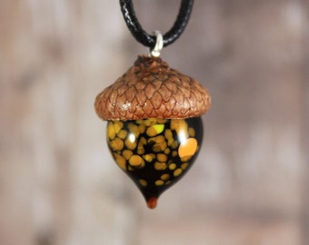 Acorn Necklace, Glass Acorn Pendant, Acorn Pendant, Handmade Acorn, Acorn, Acorn Jewelry, Fall Necklace, Fall Jewelry