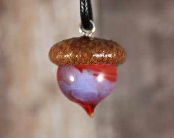Acorn Necklace, Glass Acorn Pendant, Acorn Pendant, Handmade Acorn, Acorn, Acorn Jewelry, Fall Necklace, Fall Jewelry