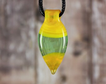 Abstract Glass Pendant, Trippy Pendant, Glass Pendant Necklace, Heady Pendant, Handblown Glass Pendant, Glass Necklace, Unique Glass Pendant