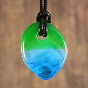 Glass Pendant, Pendant Necklace, Glass Pendant Necklace, Glass Necklace, Glass Jewelry, Tablet Necklace, Unique Glass Pendant, Swirl Glass