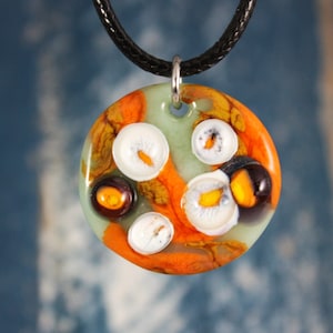 Glass Medallion Pendant, Trippy Pendant, Glass Pendant Necklace, Heady Glass Pendant, Trippy Glass, Medallion, Unique Glass Pendant