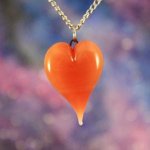 Heart Necklace, Heart, Heart Pendant, Glass Heart Pendant, Glass Heart Necklace, Love Necklace, Heart Jewelry, Glass Heart, Heart