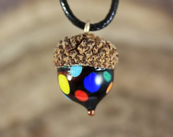 Acorn Necklace, Glass Acorn Pendant, Acorn Pendant, Handmade Acorn, Acorn, Acorn Jewelry, Fall Necklace, Fall Jewelry