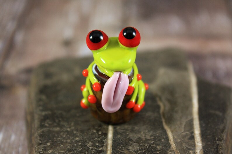Frog Glass Miniature Frog Art Tree Frog Glass Art Etsy