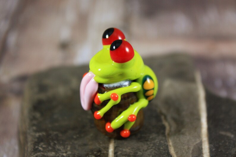 Frog Glass Miniature Frog Art Tree Frog Glass Art Etsy