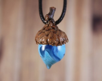 Acorn Necklace, Glass Acorn Pendant, Acorn Pendant, Handmade Acorn, Acorn, Acorn Jewelry, Fall Necklace, Fall Jewelry
