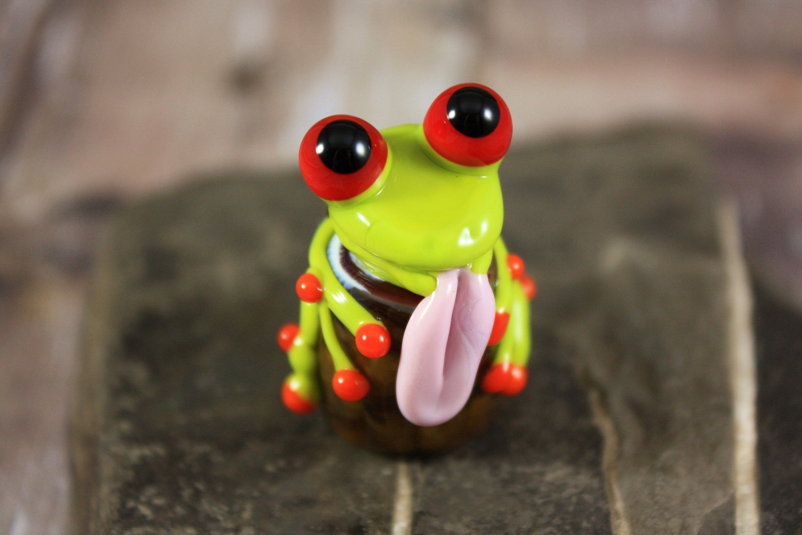 Frog Glass Miniature Frog Art Tree Frog Glass Art Etsy