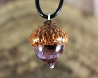 Acorn Necklace, Glass Acorn Pendant, Acorn Pendant, Handmade Acorn, Acorn, Acorn Jewelry, Fall Necklace, Fall Jewelry