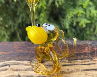 JAWSEU Simpatica scimmia di banana di peluche, simulazione di scimmia di banana, peluche realistico, morbido giocattolo di scimmia di peluche, giocattolo regalo per bambini
