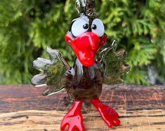 Statuetta di corvo in vetro – Uccello nero in vetro soffiato – Decorazione gotica – Decorazione per mensole – Regalo per gli amanti dei corvi