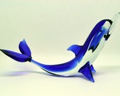 Glass Dolphin Figurine Sea Animals Glass Dolphins Gift for Fish Tank Art Toys Murano Dolphin Collectible Figure Blue Sculpture BeautyGlassUA
