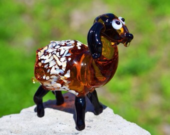 Flock of sheep lampwork The price refers to three sheeps For collection or Nativity scene Murano glass miniatures made in Venice