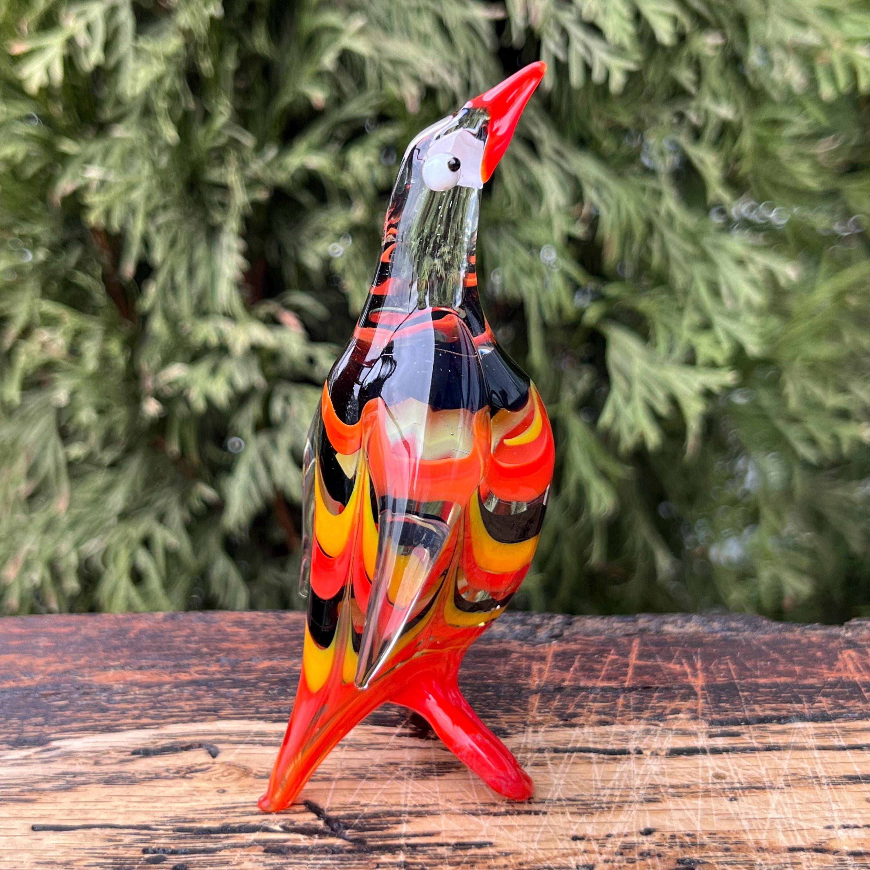 ガラスのペンギンの置物、ミニチュア手吹きアートガラス - Etsy 日本