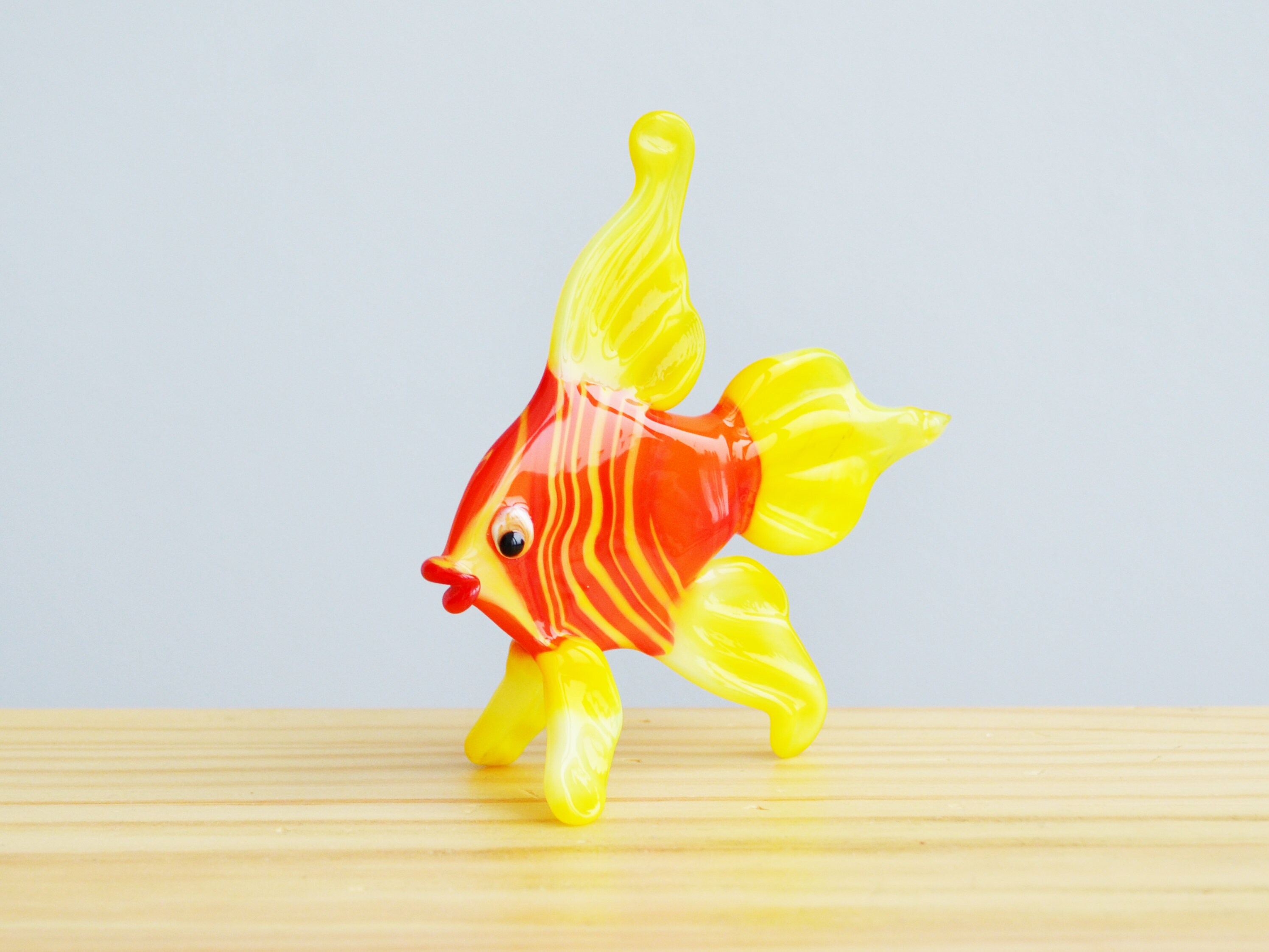 Yellow Glass Fish Figurine Animals Glass Blowing Fish Etsy