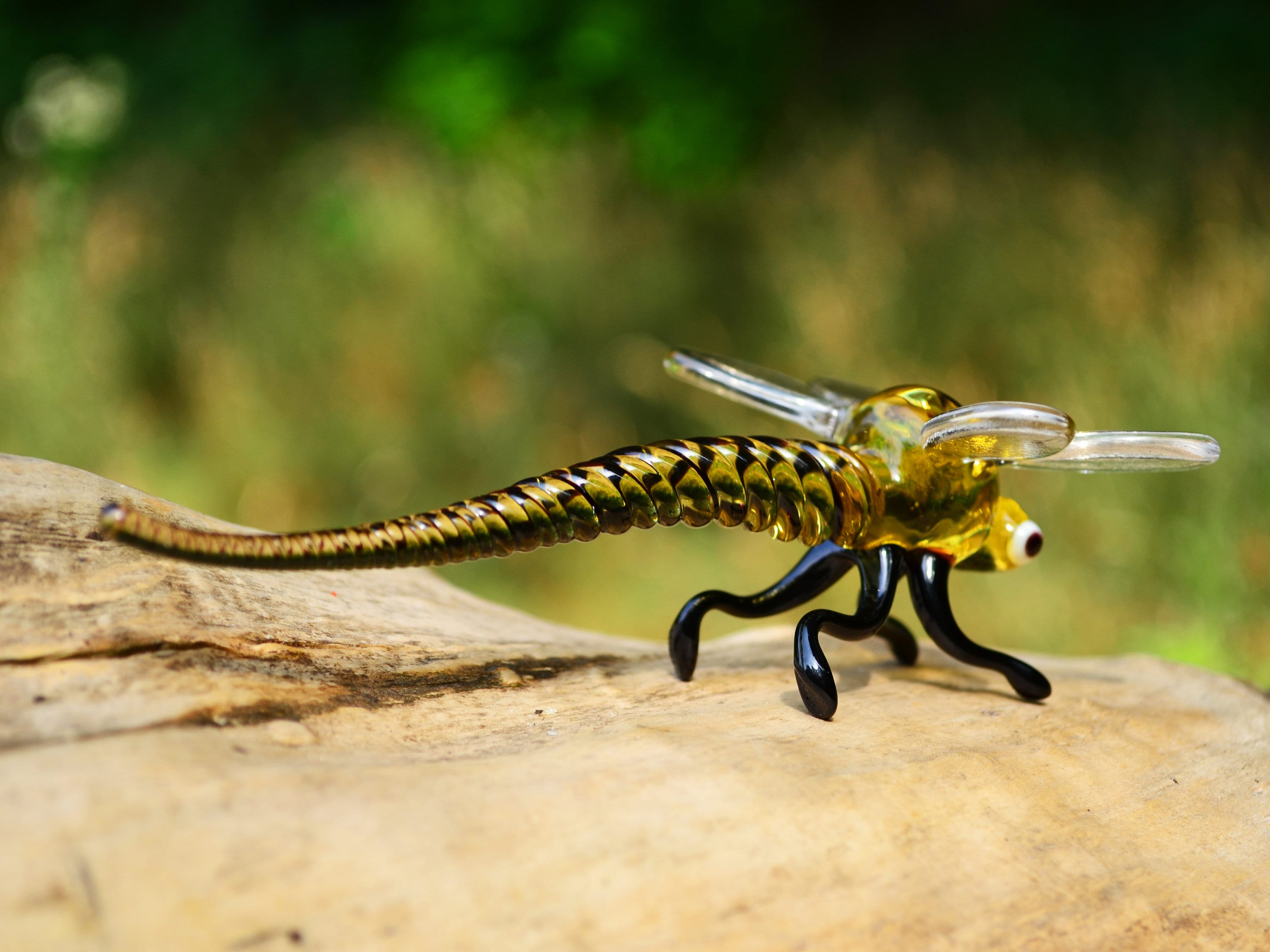 Glass Dragonfly Figurine Dragonfly Art Stained Glass Blown Etsy