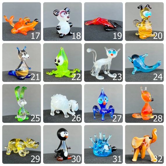 Petits animaux en verre Miniature Mini Figurines Animaux en verre  Minuscules petites poupées en verre collées Sculptures danimaux en verre en  1 pouce -  France